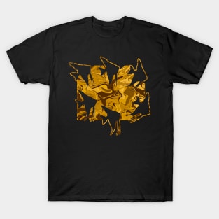 Currents Liquid Abstract Gold Angelfish Silhouette T-Shirt